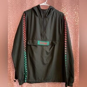 Brooklyn Cloth Black Jacket with Red and Green Accents